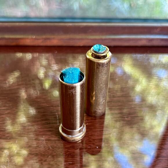 Vintage Brass Lipstick-Style Retractable Lens Cleaning Brush, 2.5” - Picture 4 of 9